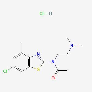 molecular formula C14H19Cl2N3OS B2897205 N-(6-chloro-4-methylbenzo[d]thiazol-2-yl)-N-(2-(dimethylamino)ethyl)acetamide hydrochloride CAS No. 1323525-71-8