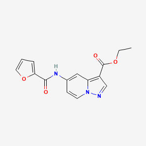 molecular formula C15H13N3O4 B2897211 Ethyl 5-(furan-2-carboxamido)pyrazolo[1,5-a]pyridine-3-carboxylate CAS No. 1396679-51-8