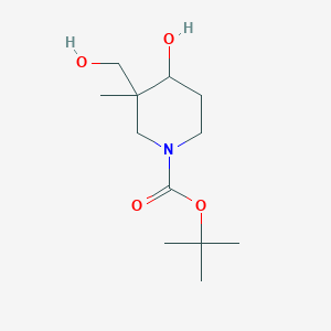 molecular formula C12H23NO4 B2897214 叔丁基 4-羟基-3-(羟甲基)-3-甲基哌啶-1-羧酸酯 CAS No. 1824023-72-4