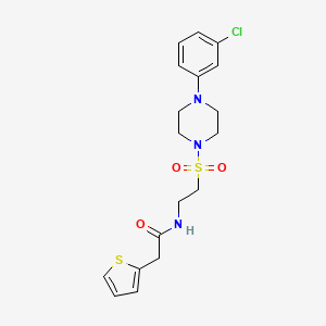 N-(2-((4-(3-chlorophenyl)piperazin-1-yl)sulfonyl)ethyl)-2-(thiophen-2-yl)acetamide