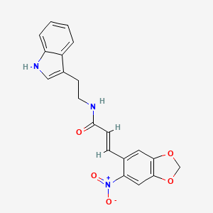 (E)-N-[2-(1H-indol-3-yl)ethyl]-3-(6-nitro-1,3-benzodioxol-5-yl)prop-2-enamide