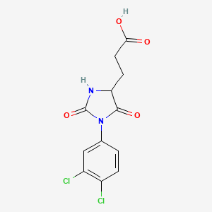 molecular formula C12H10Cl2N2O4 B2897227 3-[1-(3,4-Dichlorophenyl)-2,5-dioxoimidazolidin-4-yl]propanoic acid CAS No. 1192227-67-0