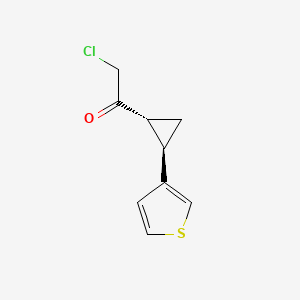 molecular formula C9H9ClOS B2897235 2-氯-1-[(1R,2R)-2-噻吩-3-基环丙基]乙酮 CAS No. 2490344-83-5