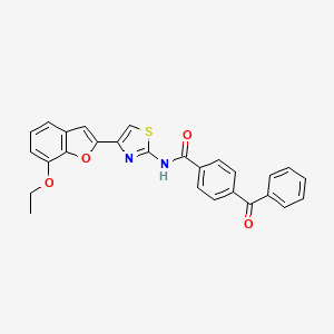molecular formula C27H20N2O4S B2897238 4-benzoyl-N-(4-(7-ethoxybenzofuran-2-yl)thiazol-2-yl)benzamide CAS No. 921870-68-0