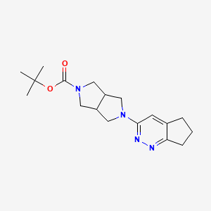 molecular formula C18H26N4O2 B2897242 Tert-butyl 2-(6,7-dihydro-5H-cyclopenta[c]pyridazin-3-yl)-1,3,3a,4,6,6a-hexahydropyrrolo[3,4-c]pyrrole-5-carboxylate CAS No. 2415540-30-4