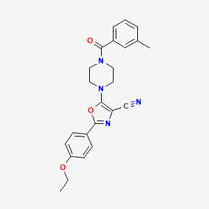 molecular formula C24H24N4O3 B2897244 2-(4-Ethoxyphenyl)-5-(4-(3-methylbenzoyl)piperazin-1-yl)oxazole-4-carbonitrile CAS No. 946308-61-8