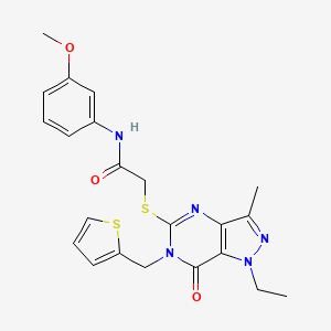 2-((1-ethyl-3-methyl-7-oxo-6-(thiophen-2-ylmethyl)-6,7-dihydro-1H-pyrazolo[4,3-d]pyrimidin-5-yl)thio)-N-(3-methoxyphenyl)acetamide