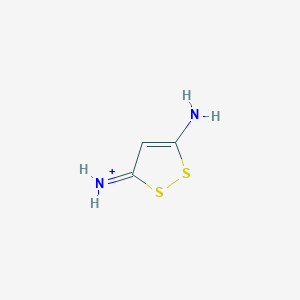 molecular formula C3H5N2S2+ B289725 3,5-Diamino-1,2-dithiol-1-ium 