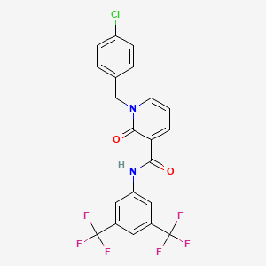 molecular formula C21H13ClF6N2O2 B2897250 N-[3,5-bis(trifluoromethyl)phenyl]-1-[(4-chlorophenyl)methyl]-2-oxopyridine-3-carboxamide CAS No. 852924-40-4