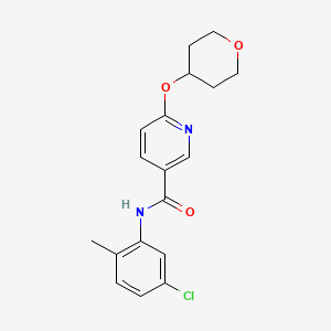 molecular formula C18H19ClN2O3 B2897254 N-(5-chloro-2-methylphenyl)-6-((tetrahydro-2H-pyran-4-yl)oxy)nicotinamide CAS No. 2034447-25-9