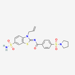 molecular formula C21H22N4O5S3 B2897258 (Z)-N-(3-烯丙基-6-磺酰基苯并[d]噻唑-2(3H)-亚甲基)-4-(吡咯烷-1-基磺酰基)苯甲酰胺 CAS No. 865176-08-5