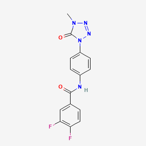 molecular formula C15H11F2N5O2 B2897266 3,4-二氟-N-(4-(4-甲基-5-氧代-4,5-二氢-1H-四唑-1-基)苯基)苯甲酰胺 CAS No. 1396880-07-1