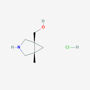 molecular formula C7H14ClNO B2897268 [(1S,5S)-5-甲基-3-氮杂双环[3.1.0]己烷-1-基]甲醇；盐酸盐 CAS No. 2305185-21-9