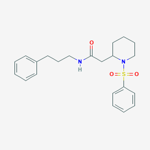 molecular formula C22H28N2O3S B2897269 N-(3-phenylpropyl)-2-(1-(phenylsulfonyl)piperidin-2-yl)acetamide CAS No. 1021118-04-6