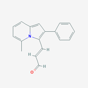 molecular formula C18H15NO B289727 3-(5-Methyl-2-phenyl-3-indolizinyl)acrylaldehyde 