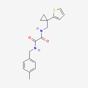 molecular formula C18H20N2O2S B2897270 N1-(4-甲基苄基)-N2-((1-(噻吩-2-基)环丙基)甲基)草酰胺 CAS No. 1207041-40-4