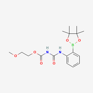 molecular formula C17H25BN2O6 B2897278 2-methoxyethyl N-{[2-(tetramethyl-1,3,2-dioxaborolan-2-yl)phenyl]carbamoyl}carbamate CAS No. 2490666-09-4