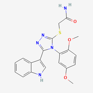 2-((4-(2,5-dimethoxyphenyl)-5-(1H-indol-3-yl)-4H-1,2,4-triazol-3-yl)thio)acetamide