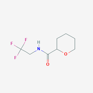 molecular formula C8H12F3NO2 B2897284 N-(2,2,2-Trifluoroethyl)oxane-2-carboxamide CAS No. 2327212-29-1