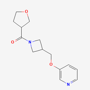 molecular formula C14H18N2O3 B2897297 Oxolan-3-yl-[3-(pyridin-3-yloxymethyl)azetidin-1-yl]methanone CAS No. 2379970-86-0