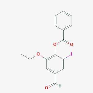 molecular formula C16H13IO4 B2897300 2-乙氧基-4-甲酰基-6-碘苯基苯甲酸酯 CAS No. 432017-15-7
