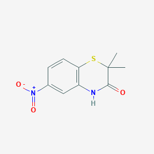 molecular formula C10H10N2O3S B2897301 2,2-dimethyl-6-nitro-2H-1,4-benzothiazin-3(4H)-one CAS No. 265994-70-5