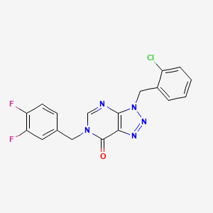 molecular formula C18H12ClF2N5O B2897306 3-(2-chlorobenzyl)-6-(3,4-difluorobenzyl)-3,6-dihydro-7H-[1,2,3]triazolo[4,5-d]pyrimidin-7-one CAS No. 1326868-24-9