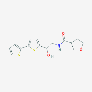 molecular formula C15H17NO3S2 B2897307 N-(2-{[2,2'-联噻吩]-5-基}-2-羟乙基)恶唑烷-3-甲酰胺 CAS No. 2097913-91-0
