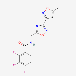 2,3,4-trifluoro-N-((3-(5-methylisoxazol-3-yl)-1,2,4-oxadiazol-5-yl)methyl)benzamide