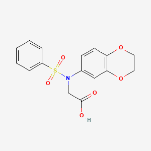 N-(2,3-dihydro-1,4-benzodioxin-6-yl)-N-(phenylsulfonyl)glycine