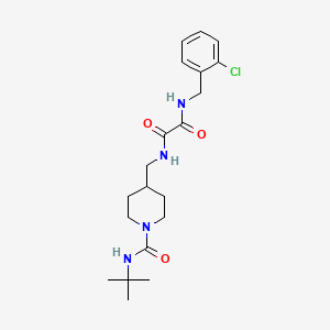 molecular formula C20H29ClN4O3 B2897317 N1-((1-(tert-butylcarbamoyl)piperidin-4-yl)methyl)-N2-(2-chlorobenzyl)oxalamide CAS No. 1235307-12-6
