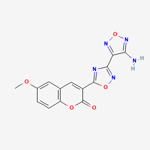 molecular formula C14H9N5O5 B2897321 3-[3-(4-氨基-1,2,5-恶二唑-3-基)-1,2,4-恶二唑-5-基]-6-甲氧基-2H-色满-2-酮 CAS No. 892759-65-8