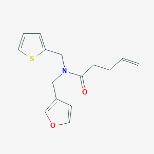 N-(furan-3-ylmethyl)-N-(thiophen-2-ylmethyl)pent-4-enamide