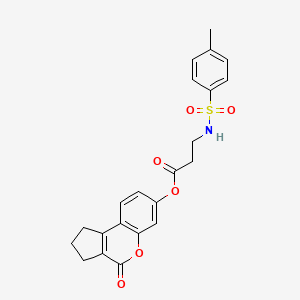 molecular formula C22H21NO6S B2897331 (4-oxo-2,3-dihydro-1H-cyclopenta[c]chromen-7-yl) 3-[(4-methylphenyl)sulfonylamino]propanoate CAS No. 313471-18-0