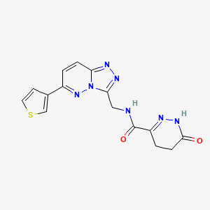 molecular formula C15H13N7O2S B2897332 6-oxo-N-((6-(thiophen-3-yl)-[1,2,4]triazolo[4,3-b]pyridazin-3-yl)methyl)-1,4,5,6-tetrahydropyridazine-3-carboxamide CAS No. 1904307-16-9