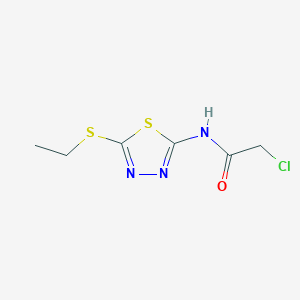 molecular formula C6H8ClN3OS2 B2897341 2-Chloro-N-[5-(ethylthio)-1,3,4-thiadiazol-2-YL]acetamide CAS No. 392239-42-8