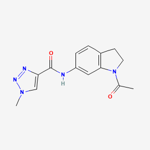 molecular formula C14H15N5O2 B2897343 N-(1-acetylindolin-6-yl)-1-methyl-1H-1,2,3-triazole-4-carboxamide CAS No. 2034422-54-1