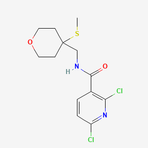 molecular formula C13H16Cl2N2O2S B2897344 2,6-Dichloro-N-[(4-methylsulfanyloxan-4-yl)methyl]pyridine-3-carboxamide CAS No. 1436334-96-1