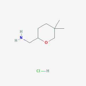 molecular formula C8H18ClNO B2897349 (5,5-二甲基氧杂-2-基)甲胺盐酸盐 CAS No. 2089255-90-1