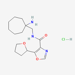 N-[(1-Aminocycloheptyl)methyl]-5-(oxolan-2-yl)-1,3-oxazole-4-carboxamide;hydrochloride