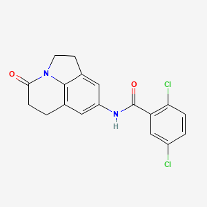 molecular formula C18H14Cl2N2O2 B2897357 2,5-dichloro-N-(4-oxo-2,4,5,6-tetrahydro-1H-pyrrolo[3,2,1-ij]quinolin-8-yl)benzamide CAS No. 903366-62-1