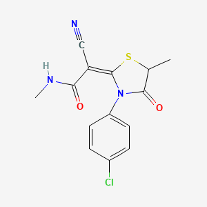 (E)-2-(3-(4-chlorophenyl)-5-methyl-4-oxothiazolidin-2-ylidene)-2-cyano-N-methylacetamide