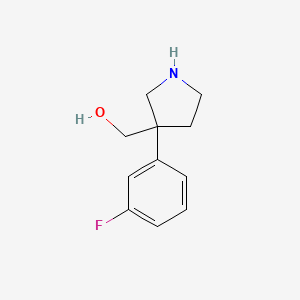 molecular formula C11H14FNO B2897367 [3-(3-Fluorophenyl)pyrrolidin-3-yl]methanol CAS No. 1781009-29-7