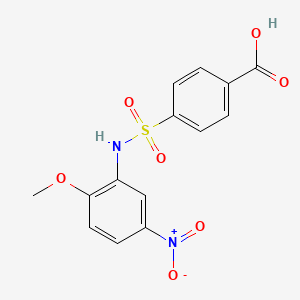 molecular formula C14H12N2O7S B2897371 4-[(2-Methoxy-5-nitrophenyl)sulfamoyl]benzoic acid CAS No. 519152-08-0
