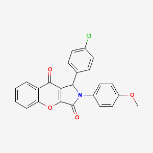 molecular formula C24H16ClNO4 B2897373 1-(4-Chlorophenyl)-2-(4-methoxyphenyl)-1,2-dihydrochromeno[2,3-c]pyrrole-3,9-dione CAS No. 868144-70-1