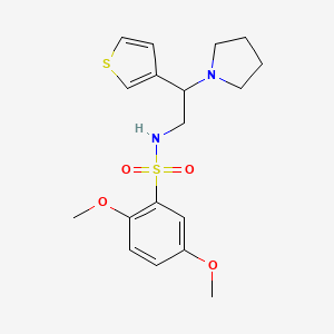 2,5-dimethoxy-N-(2-(pyrrolidin-1-yl)-2-(thiophen-3-yl)ethyl)benzenesulfonamide