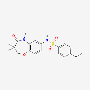 molecular formula C20H24N2O4S B2897385 4-ethyl-N-(3,3,5-trimethyl-4-oxo-2,3,4,5-tetrahydrobenzo[b][1,4]oxazepin-7-yl)benzenesulfonamide CAS No. 922022-90-0