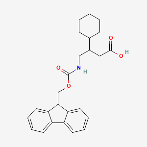 molecular formula C25H29NO4 B2897388 3-cyclohexyl-4-({[(9H-fluoren-9-yl)methoxy]carbonyl}amino)butanoic acid CAS No. 282525-06-8