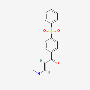 molecular formula C17H17NO3S B2897390 3-(Dimethylamino)-1-[4-(phenylsulfonyl)phenyl]-2-propen-1-one CAS No. 321432-57-9