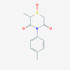 molecular formula C12H13NO3S B2897395 2-Methyl-4-(4-methylphenyl)-1-oxo-1,4-thiazinane-3,5-dione CAS No. 339097-19-7